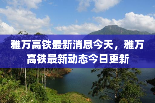 雅万高铁最新消息今天，雅万高铁最新动态今日更新