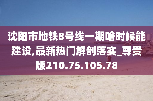 沈阳市地铁8号线一期啥时候能建设,最新热门解剖落实_尊贵版210.75.105.78