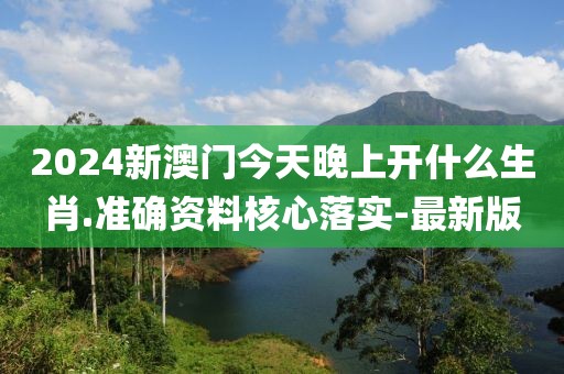 2024新澳門今天晚上開什么生肖.準確資料核心落實-最新版