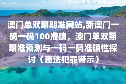 澳門單雙期期準網站,新澳門一碼一碼100準確，澳門單雙期期準預測與一碼一碼準確性探討（違法犯罪警示）