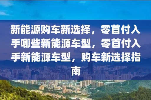 新能源購車新選擇，零首付入手哪些新能源車型，零首付入手新能源車型，購車新選擇指南