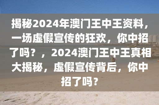 揭秘2024年澳門(mén)王中王資料，一場(chǎng)虛假宣傳的狂歡，你中招了嗎？，2024澳門(mén)王中王真相大揭秘，虛假宣傳背后，你中招了嗎？