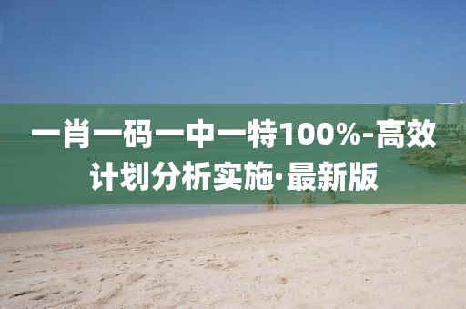 一肖一碼一中一特100%-高效計(jì)劃分析實(shí)施·最新版