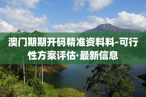 澳門期期開碼精準資料料-可行性方案評估·最新信息