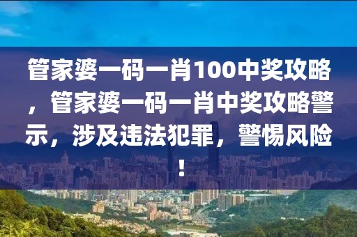 管家婆一碼一肖100中獎攻略，管家婆一碼一肖中獎攻略警示，涉及違法犯罪，警惕風(fēng)險！